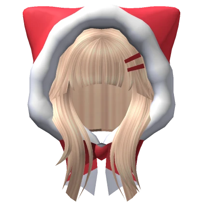 Kawaii Christmas Kitty Hood Anime Hair (Blonde)