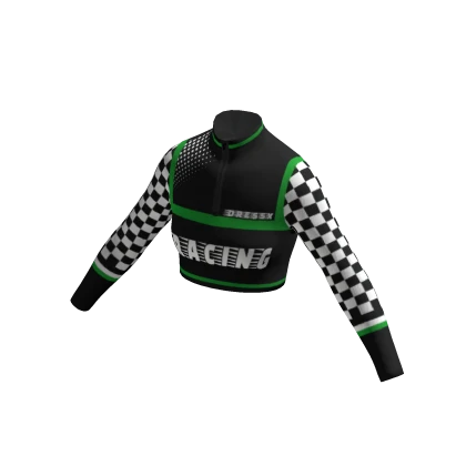 Green crop top racing check