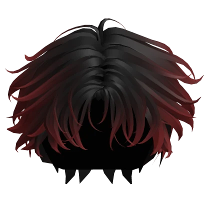 Messy Stylish Middle Part Hair in Red & Black