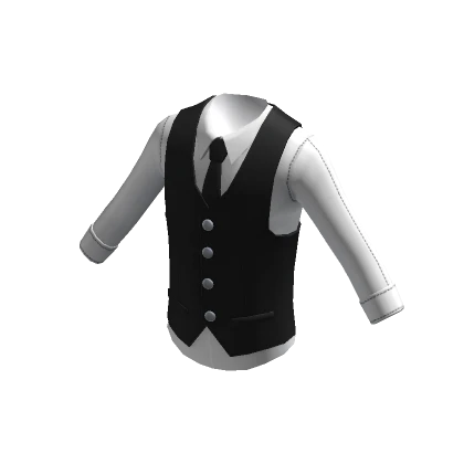 White Shirt with Black Vest