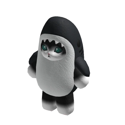 Shark Cat Suit - Black Plush