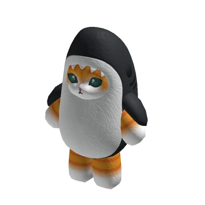 Shark Cat Suit - Orange Plush