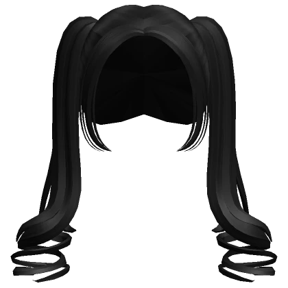 Long Swirly Idol Pigtails Black