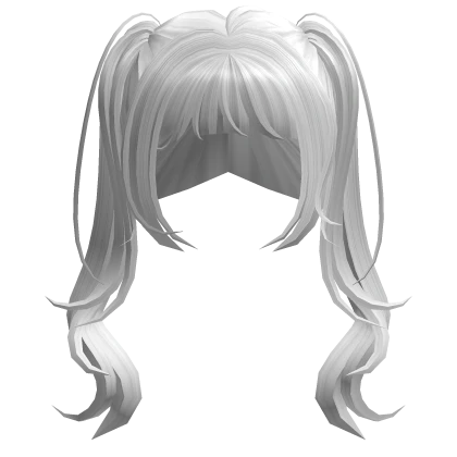 Long Flowy Wavy Pigtails White