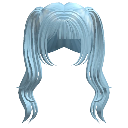 Dreamy Long Wavy Pigtails Light Blue