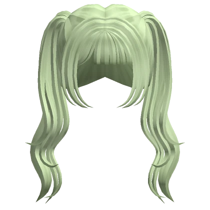 Dreamy Long Wavy Pigtails Light Green