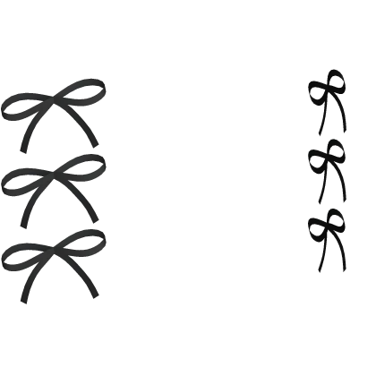 Mini Hair Ribbons in Black