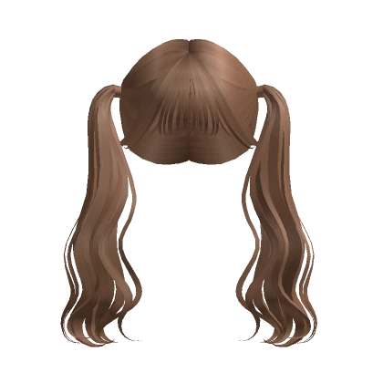 Kpop Baddie Wavy Pigtails w/ Bangs (Light Brown)