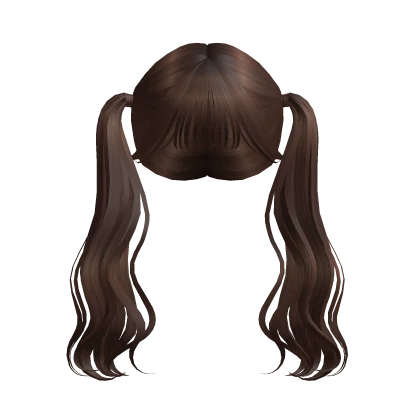 Kpop Baddie Wavy Pigtails w/ Bangs (Brown)