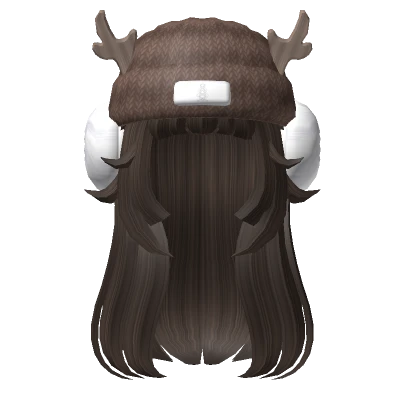 Mistlefest Hair w/ Reindeer Beanie (Brown)