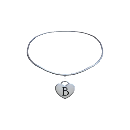 3.0 Necklace Silver Heart Initial - B