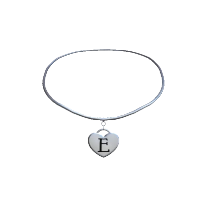 3.0 Necklace Silver Heart Initial - E