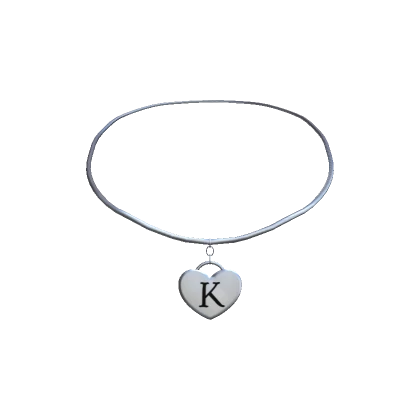 3.0 Necklace Silver Heart Initial - K