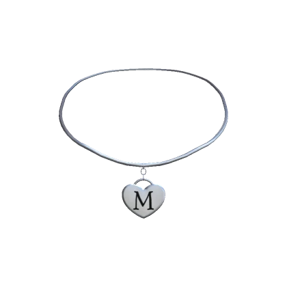 3.0 Necklace Silver Heart Initial - M