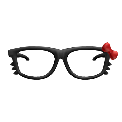 Y2K Kitty Nerd Glasses in Black