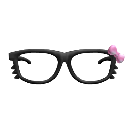 Y2K Kitty Nerd Glasses in Black