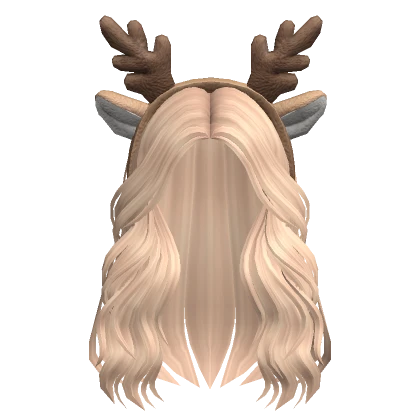 Cozy Long Hair w/ Deer Headband in Blonde