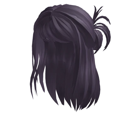 trendy y2k tied up bun hair in shady purple