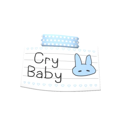 ♡ kawaii blue crying baby bunny note ♡