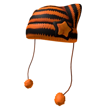 Y2K Star Orange Beanie