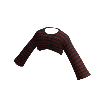 Emo Grunge Cropped Long Sleeve Top Red