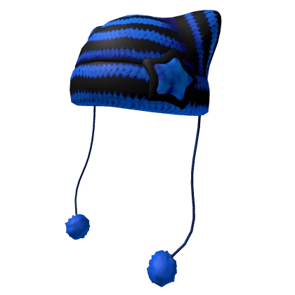 Y2K Star Blue Beanie