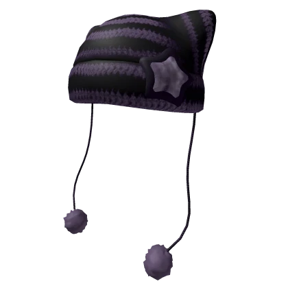 Y2K Star Purple Beanie