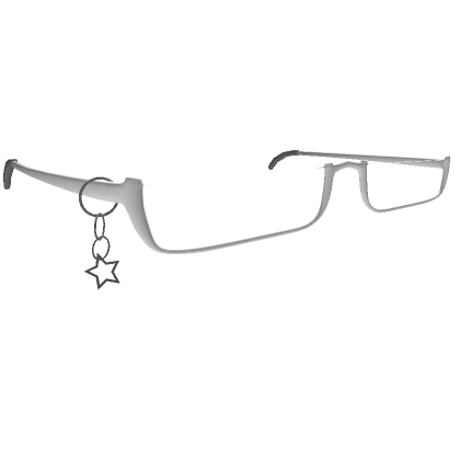 Thin Star Chain Glasses in White