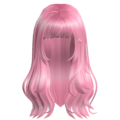 Pink Long Wavy Choppy Bang