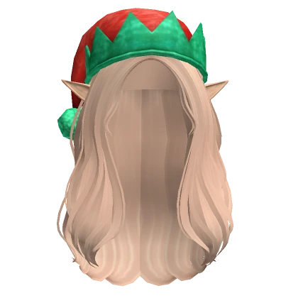 Long Lush Christmas Elf Hat Hair (Blonde)