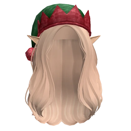 Long Lush Christmas Elf Hat Hair (Blonde)