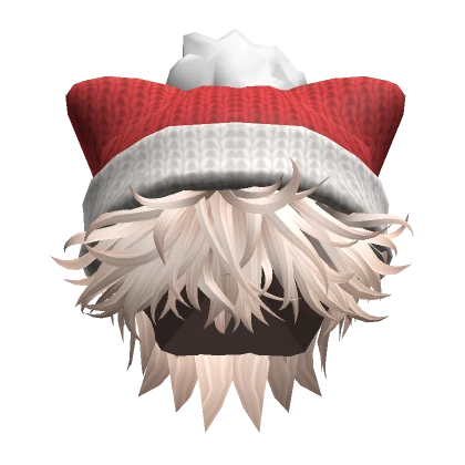 Messy Hair w/ Cat Christmas Hat in Platinum Blonde