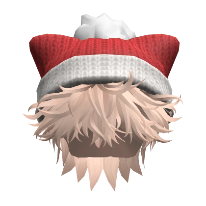 Messy Fluffy Hair w/ Cat Christmas Hat in Blonde