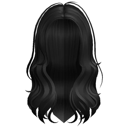 Long Wavy Middle Part Black