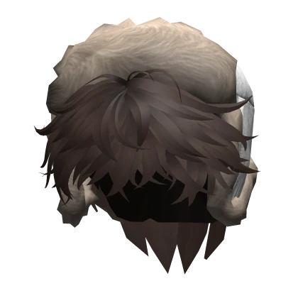 Spiky Fluffy Hair w/ White Ushanka (Brown)