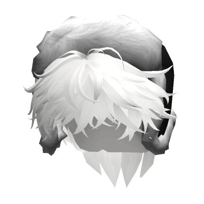 Spiky Fluffy Hair w/ Black Ushanka (White)