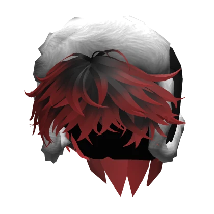 Spiky Fluffy Hair w/ Black Ushanka (Black & Red)