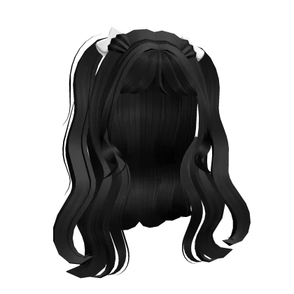 Cute black messy doll hair w/ pigtails
