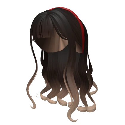 Brown Ombre Curly Hair with Red Headband