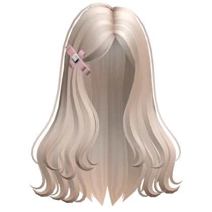 Cute Dolly Hair with Ribbon Hairpin (Platinum)