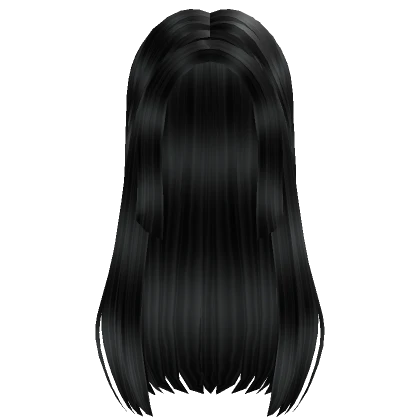 Black Long Straight Hime Cut Hair