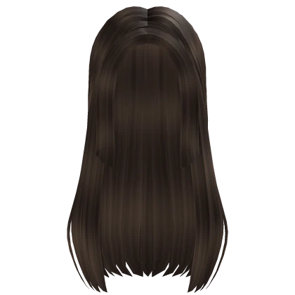 Dark Brown Long Straight Hime Cut Hair