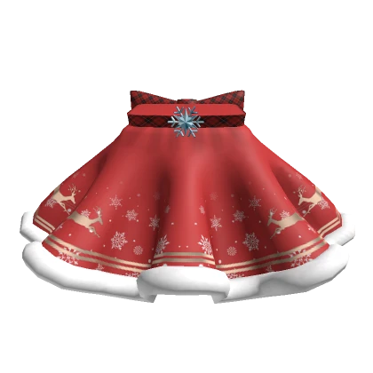 Red Christmas skirt and plaid bow