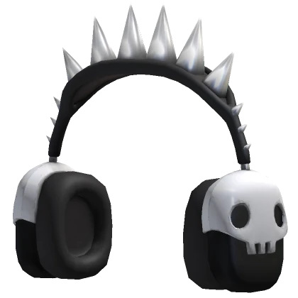 white popular skull punk headphones