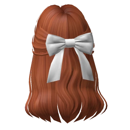 Soft Flowy Half up Hair w/ Bow In Ginger