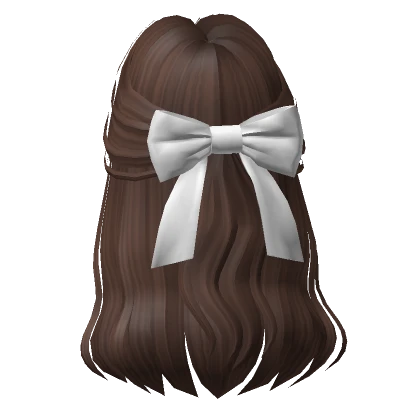 Soft Flowy Half up Hair w/ Bow In Brown