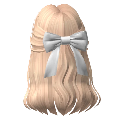 Soft Flowy Half up Hair w/ Bow In Blonde