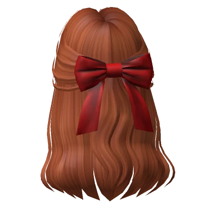 Soft Flowy Half up Hair w/ Bow In Ginger