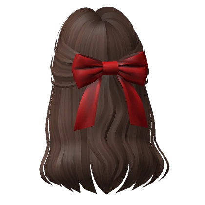 Soft Flowy Half up Hair w/ Bow In Brown