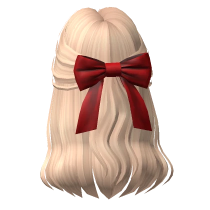 Soft Flowy Half up Hair w/  Bow In Blonde